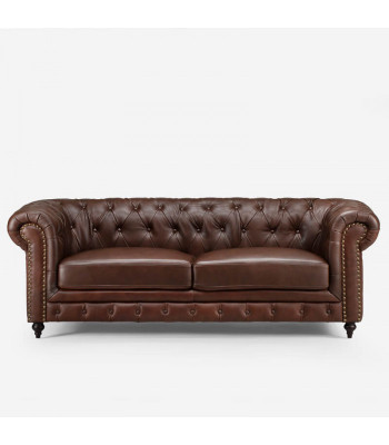Chesterfield 3 Sitzer Klassische Luxus Barock Rokoko Sofa Textil Leder Couch Neu