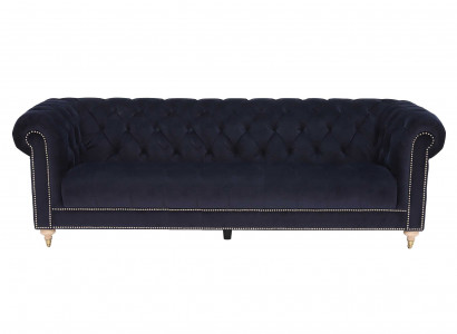 Chesterfield 4 Sitzers Klassische Luxus Barock Rokoko Sofa Textil Leder Couch