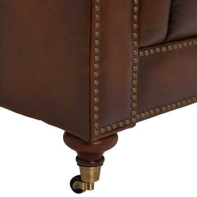 Klassische Leder Couch - Braune Chesterfield Stoff Sofa 3 Sitzer  Neu jvmoebel ®
