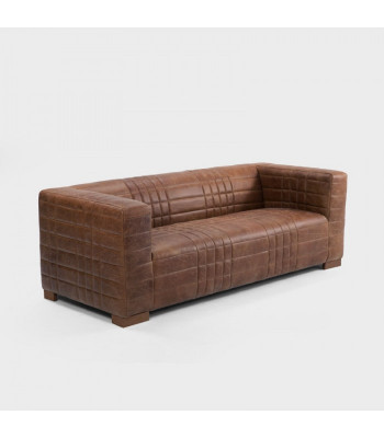 Chesterfield 3 Sitzers Luxus Raster Sofa Textil Leder Couch Designer Sofas Neu