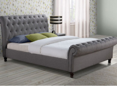 Klassisches Design Bett Polster Textil 140x200cm Betten  jvmoebel ® Chesterfield