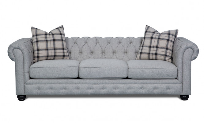 Chesterfield 3 Sitzer Sofa Stoffsofa Couch Polster Sitz Garnitur 3er Sofas Neu