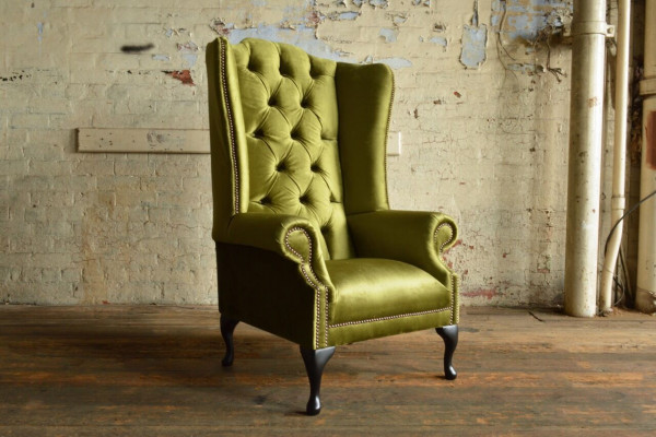 Lounge Ohren Sessel Club Designer Möbel Fernseh Sofa Stuhl Samt Polster Sitz Neu
