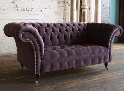 Sofa 2 Sitzer Chesterfield Design Relax Sofas Polster Moderne Couchen Lila Neu