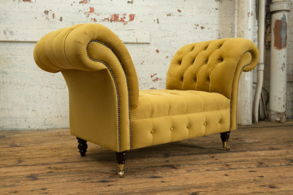 Chesterfield Sofa 1,5 SITZER Polster Designer Couchen Sofas Garnitur Bank Sitz