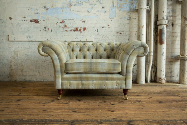 Chesterfield Sofa Couch Polster Garnitur 1,5 Sitzer Sofas Klassisch Einsitzer