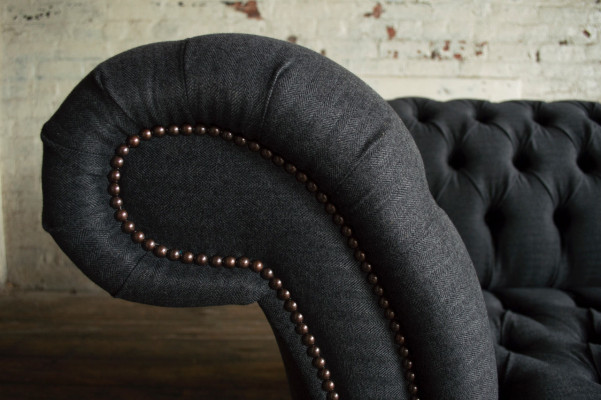 Textil Sofa Stoff Couch Chesterfield big sofas xxl Sitz Polster 185cm couchen