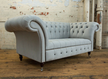 Textil Sofa Stoff Couch Chesterfield big sofas xxl couchen Sitz Polster 185cm