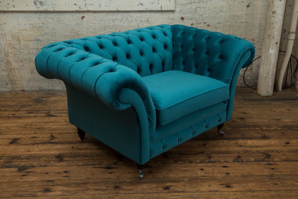 Chesterfield Sofa Couch Polster Garnitur 1,5 Sitzer Sofas Klassisch Einsitzer