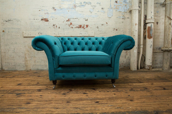 Chesterfield Sofa Couch Polster Garnitur 1,5 Sitzer Sofas Klassisch Einsitzer