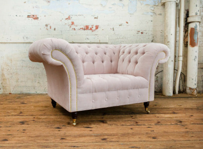 Chesterfield Sessel Fernseh Couch 1 Sitzer Sofa Stoff Couchen Polster Neu Textil