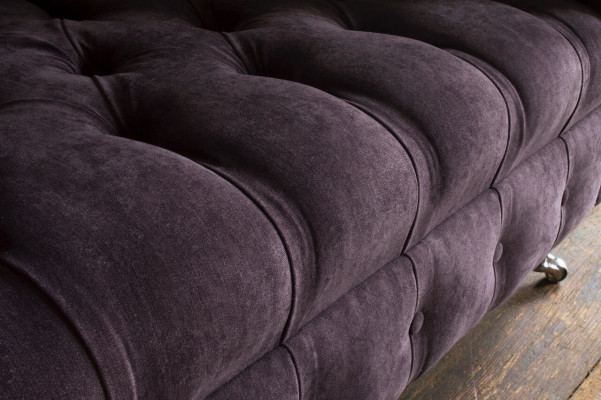 Chesterfield Sessel Couch Polster Sofa Couchen 1,5 Sitzer Einsitzer Lila Textil