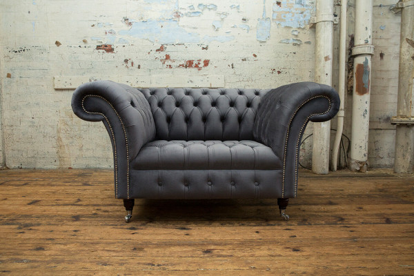 Chesterfield Sofa Couch Polster Garnitur 1,5 Sitzer Sofas Klassisch Einsitzer