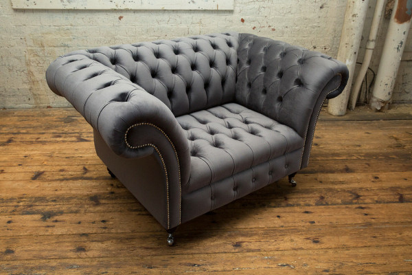 Chesterfield Sofa Couch Polster Garnitur 1,5 Sitzer Sofas Klassisch Einsitzer
