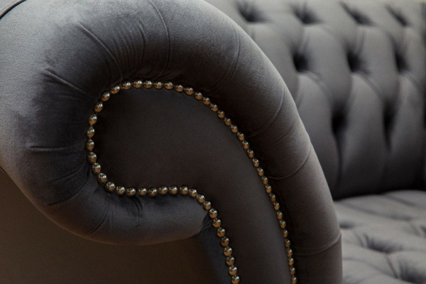 Chesterfield Sofa Couch Polster Garnitur 1,5 Sitzer Sofas Klassisch Einsitzer