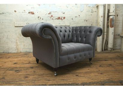Chesterfield Sofa Couch Polster Garnitur 1,5 Sitzer Sofas Klassisch Einsitzer
