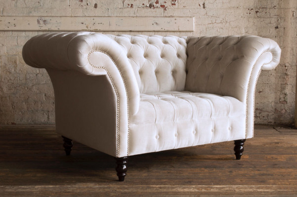Chesterfield Sofa Couch Polster Garnitur 1,5 Sitzer Sofas Klassisch Einsitzer