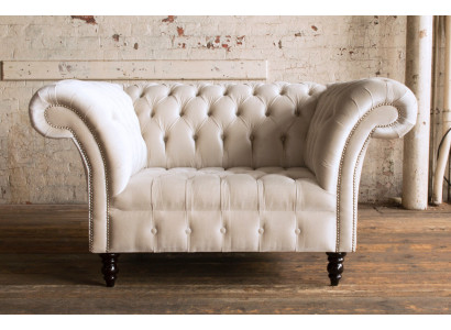 Chesterfield Sofa Couch Polster Garnitur 1,5 Sitzer Sofas Klassisch Einsitzer
