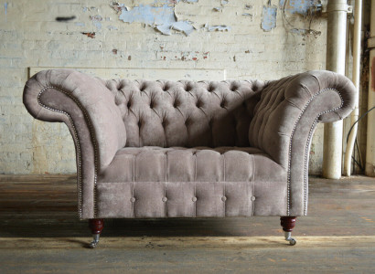 Chesterfield Sessel Fernseh Couch 1 Sitzer Sofa Stoff Polster Neu Textil Couchen