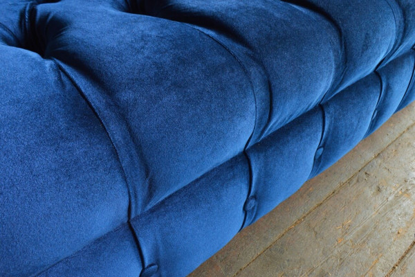Sessel Couch Polster Sofa Textil Chesterfield Couchen 1,5 Sitzer Einsitzer Blau