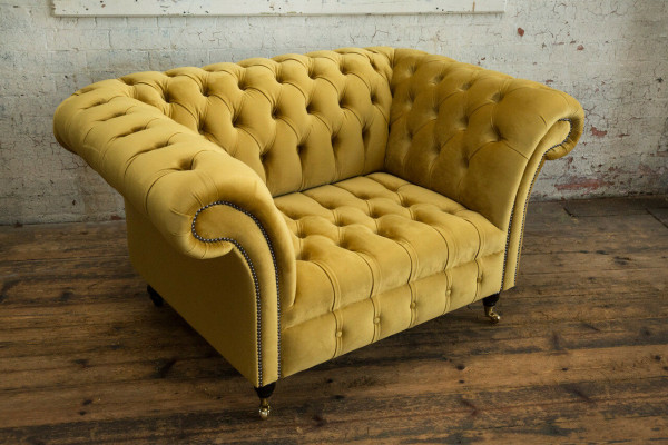 Sessel Chesterfield Sitz Textil Stoff Kunstleder Leder Couch Polster Einsitzer