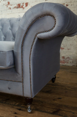 Chesterfield Sofa Couch Polster Garnitur 1,5 Sitzer Sofas Klassisch Einsitzer