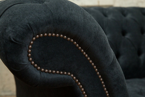 Schwarz Sofa Couch Polster Chesterfield Sitzmöbel Textil Stoff Leder Couchen Neu