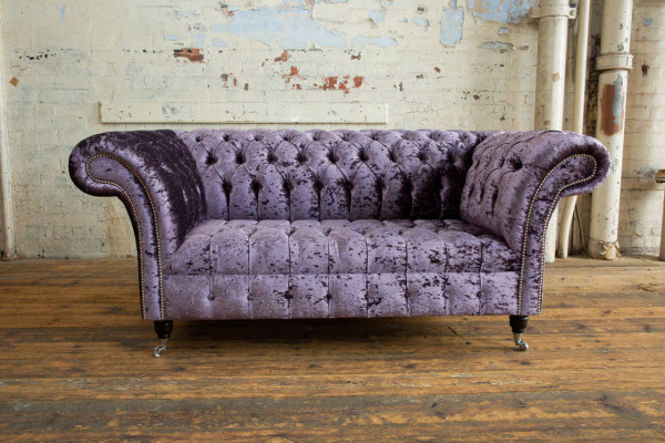 Chesterfield Polster Couch Stoff Couchen Sofa Sitz Garnitur Lehn Neu 2 Sitzer