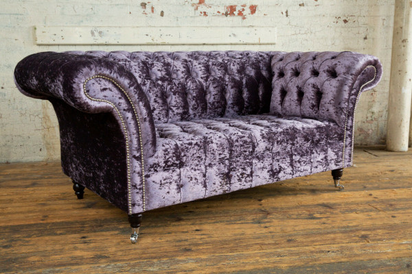 Chesterfield Polster Couch Stoff Couchen Sofa Sitz Garnitur Lehn Neu 2 Sitzer