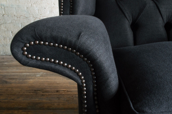 Sessel Couch Polster Designer Textil 1 Sitzer Couchen Polster Chesterfield Sitz