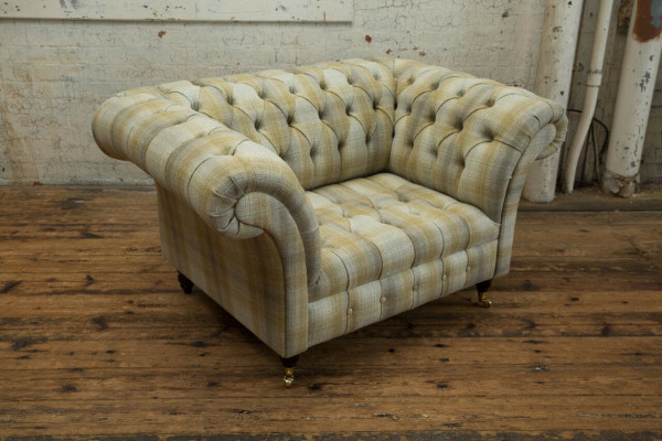 Chesterfield Sofa Couch Polster Garnitur 1,5 Sitzer Sofas Klassisch Einsitzer