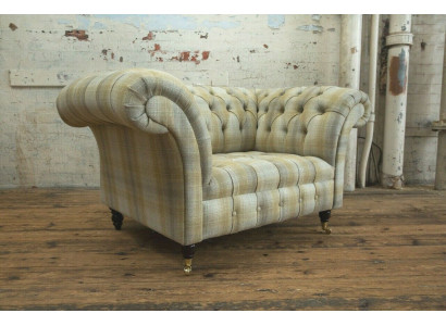 Chesterfield Sofa Couch Polster Garnitur 1,5 Sitzer Sofas Klassisch Einsitzer