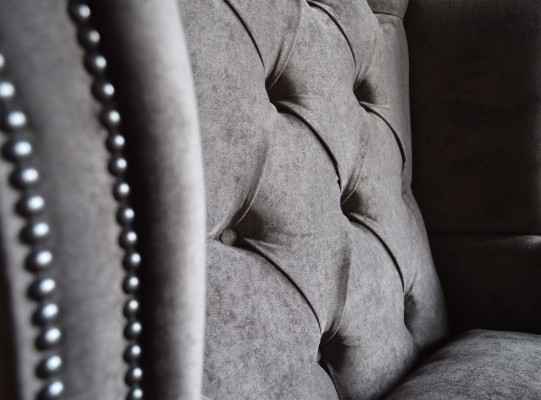 Chesterfield Sessel Fernseh Couch 1 Sitzer Sofa Textil Stoff Couchen Polster