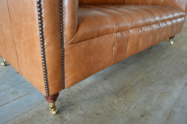 Chesterfield Dreisitzer Couch Polster Sofa Design Sofas Couchen Ledercouch neu