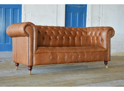 Chesterfield Dreisitzer Couch Polster Sofa Design Sofas Couchen Ledercouch neu