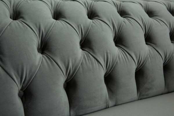 Chesterfield Luxus 2 Sitzer Couch Polster Sofa Textil Stoff Couchen Garnitur Neu
