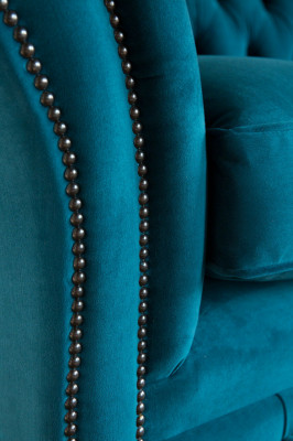 Chesterfield Sofa 2er Polster Designer Couchen Sofas Garnitur Türkis Samt Neu