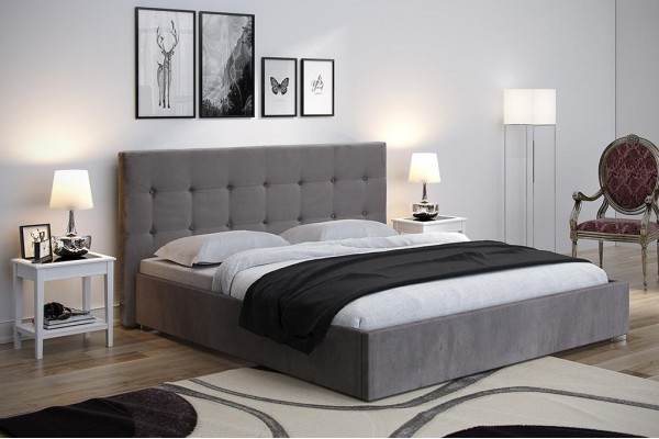 Beige 160x200 Bett Schlafzimmer Betten Textil Leder Hotel Luxus Polster Big Neu