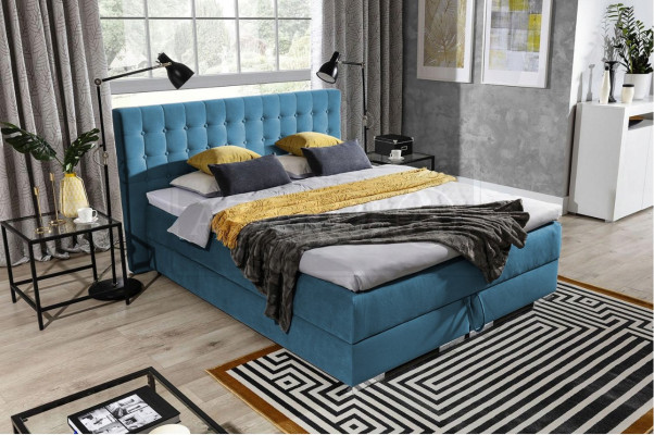 Chesterfield Design Bett Textil Samt Polster Samt Hotel Betten Schlafzimmer Neu