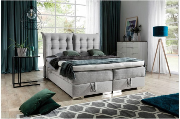 Boxspringbett Klassische Design Polster Englische Betten Doppelbett Beige Bett