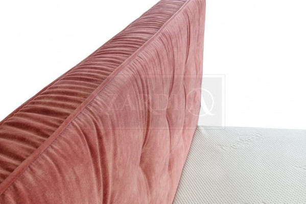 Moderne Betten Holz Leder 180x200cm Polster Ehe Design Leder Hotel Bett Rosa Neu