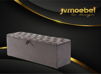 Chesterfield Sitzbank Modern Desing Ottomane Sitzhocker Zweisitzer Textil Neu