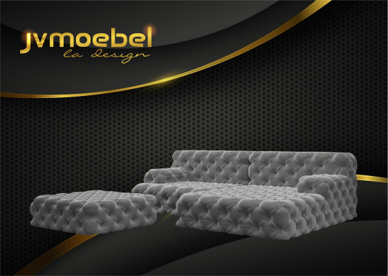 Wohnlandschaft L-Form Ecksofa Couch Design Polster Garnitur Sofa Chesterfield