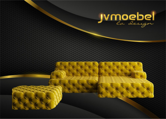 Wohnlandschaft L-Form Ecksofa Couch Design Polster Garnitur Sofa Chesterfield