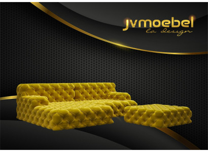 Wohnlandschaft L-Form Ecksofa Couch Design Polster Garnitur Sofa Chesterfield