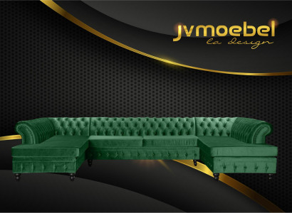 Chesterfield Wohnzimmer Couch Wohnlandschaft xxl Sofa Couchen Polster Ecke Samt