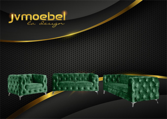 Sofagarnitur 321 Sitzer Textil Couch Chesterfield Wohnlandschaft Garnitur Design