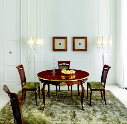 Esstisch Luxus Esszimmer Tische Rund Holz Italienische Möbel Stil Barock Tisch
