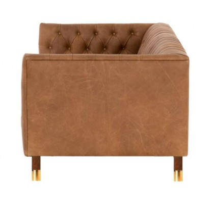 Chesterfield Sofa Dreisitzer Braun xxl big Möbel Leder Wohnzimmer Modern Neu