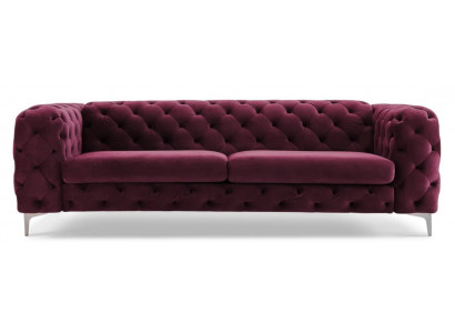 Chesterfield Sofa Dreisitzer Burgund Kreative Möbel Textil Stoff Wohnzimmer Neu